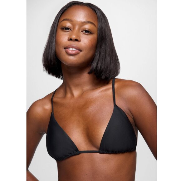 PrAna Women's Hana Highway Triangle Swim Bikini Top In Black Size Medium NWT - Picture 1 of 9